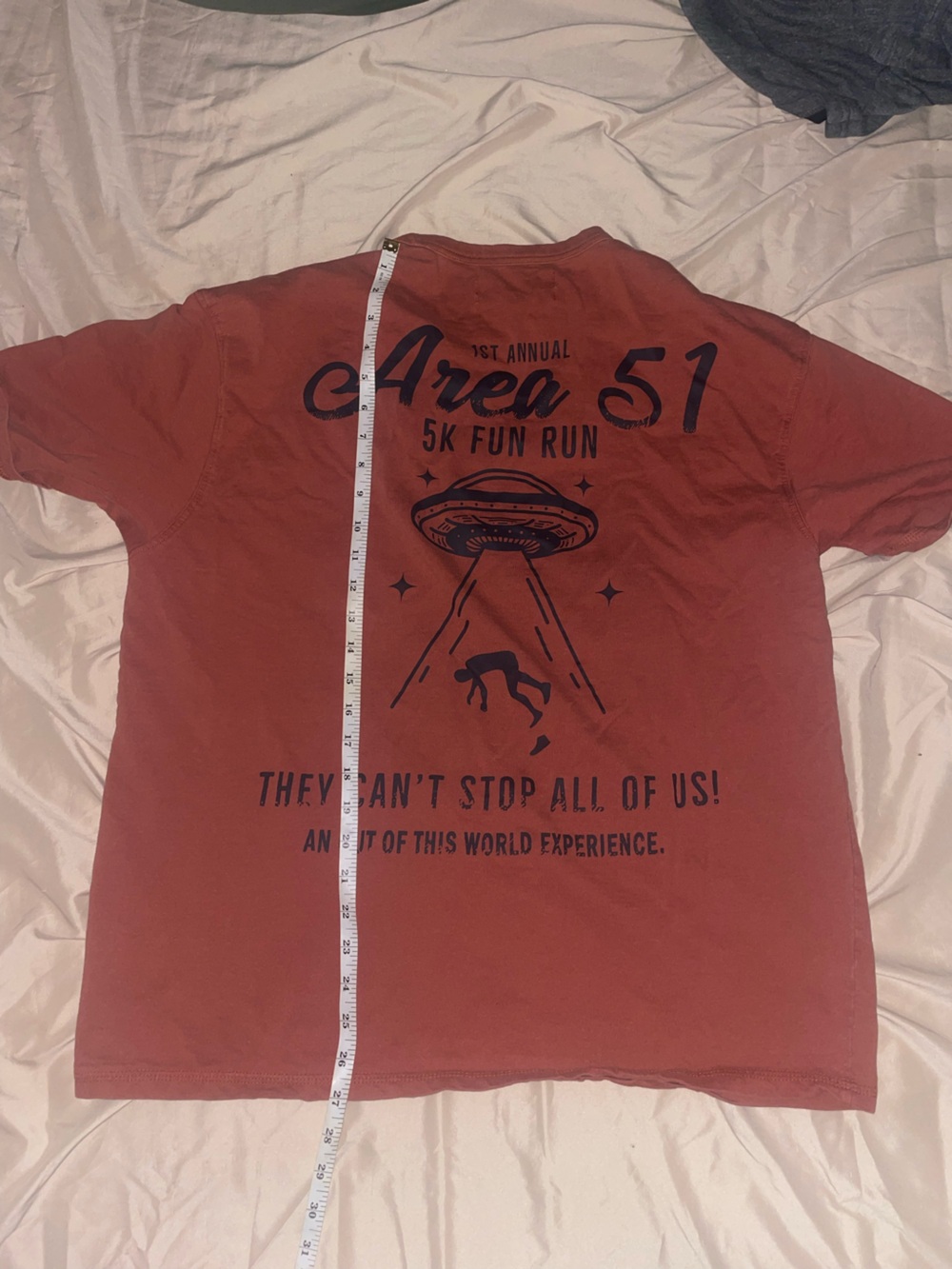 Free Planet Rust Orange Area 51 Graphic Short Sleeve Tee